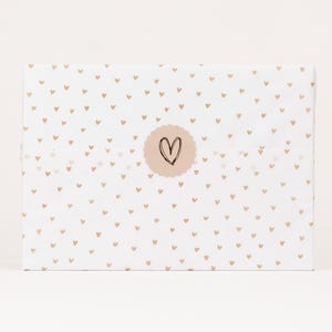 Carta velina Cuori Dorati 35 x 50 cm | puntini, imballaggio, incartamento regalo, carta da regalo, ordini di imballaggio