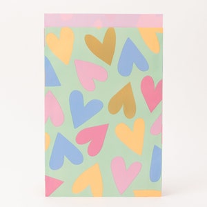 Paper bags minty hearts Summer, gift bags, gift packaging, flat bag, paper bags, spring image 3