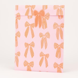 Sacchetti di carta con fiocco, rosa/rosso | Autunno, Inverno, Sacchetti regalo, Incarto regalo, Sacchetto piatto, Sacchetti di carta