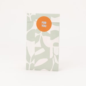 Mini Papiertüten Abstrakte Blätter, Hellgrün | Geschenktüten, Geschenkverpackung, Flatbag, Schmuckstücke Verpackung