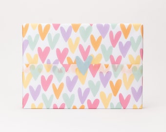 Tissue paper colorful hearts 35 x 50 cm / 50 x 70 cm | Dots, Packaging, Gift Wrapping, Wrapping Paper, Wrapping Orders