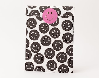 Smileys van papieren zakjes | Cadeauzakjes, cadeauverpakkingen, platte tassen, kinderverjaardagsfeestjes, feestzakjes