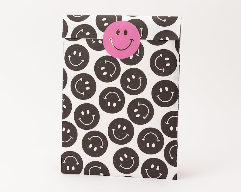 Papiertüten Smileys Geschenktüten, Geschenkverpackung, Flatbag, Kindergeburtstag, Mitgebseltüten Bild 1