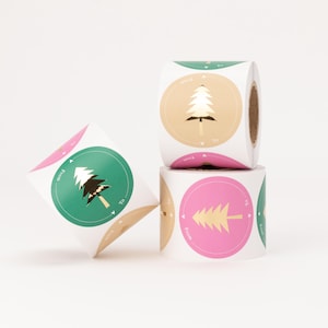 Aufkleber Baum, To... / From... mit Gold-Effekt | Sticker, Weihnachtsaufkleber, Geschenkverpackung, Weihnachtszeit, Colorblock