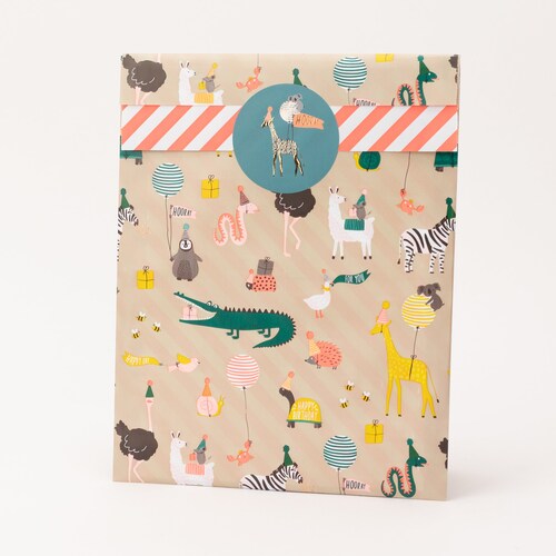 Paper bags, party animals, children's birthdays, goody bags