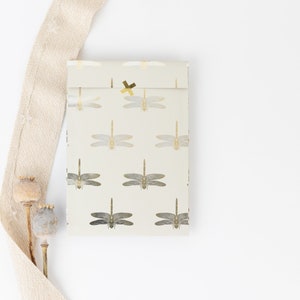 Papiertüten Libelle, Gold-Effekt, 12x19cm Geschenktüten, Geschenkverpackung, Flatbag, Paper bags, Natur Bild 3