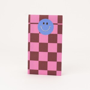 Mini sacchetti di carta a scacchi rosa / bordeaux | Sacchetti regalo, confezioni regalo, busta piatta, confezioni per gioielli, gioielli, kraft