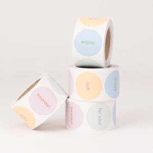 Stickers voor jou! / hoera! / genieten! / vergif! | stickers, harten, liefde, pastelkleuren