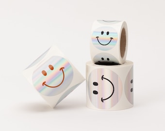 Aufkleber Smiley holo | Sticker, Verpackung, Party, Geschenk, Strichgesicht