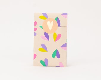 Mini Bolsas de Papel Corazones Bicolores | Bolsas de regalo, embalajes de regalo, bolsas planas, embalajes de joyería, joyería