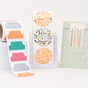 Pegatina cumpleaños con efecto dorado | Niños, velas, cumpleaños infantil, obsequios, niños, fiesta, feliz cumpleaños