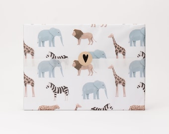 Vloeipapier Safari, 50 x 70 cm | Cadeauverpakking, inpakpapier, inpakpapier, inpakken, bestellingen inpakken, kinderen, geboorte