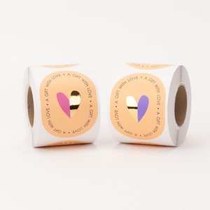 Aufkleber Herz, A gift with love XL, oval | Sticker, Verpackung, Party, Geschenk