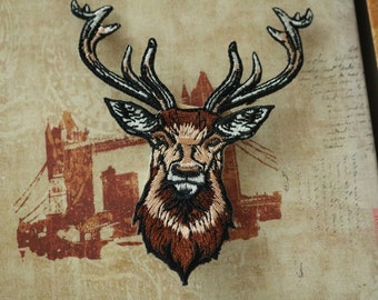 Jacket MASSIVE Deer Hunters Iron-On Embroidered Patch Big Deer Stag Hunting Patch Embroidery Iron-On Patch For Clothes Backpack 196