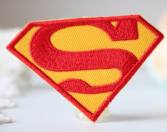 Superman shield logo EMROIDERED IRON ON 3.5 INCH  PATCH