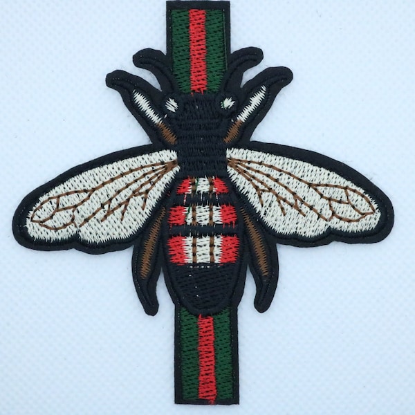 bee patch,ribbon bee patch,iron on patch,embroidered patch,applique, Sew on patch,for jacket,for mask,for backpack,