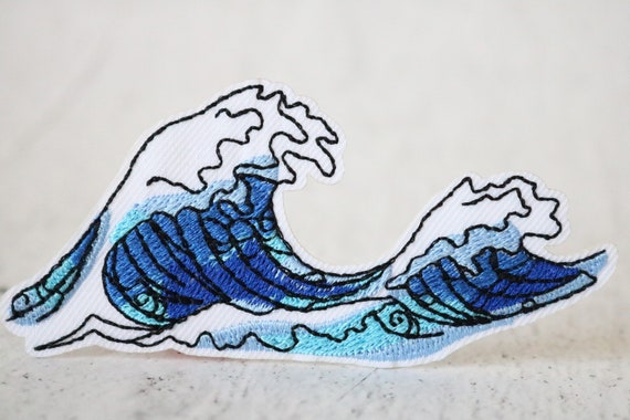 Sea Wave Patchiron on Patchembroidered Patchapplique Sew | Etsy
