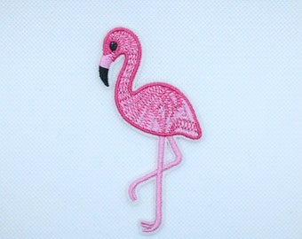 Flamingo Pink Bird Patches Embroidered Birds Animals Iron On Sew on Patches M Flamingo Pink Bird Patches Embroidered Birds Animals Iron On Sew on Patches M