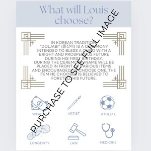 Hanok blu stampabile coreano Doljabi Dohl Sign 2 (personalizzabile)