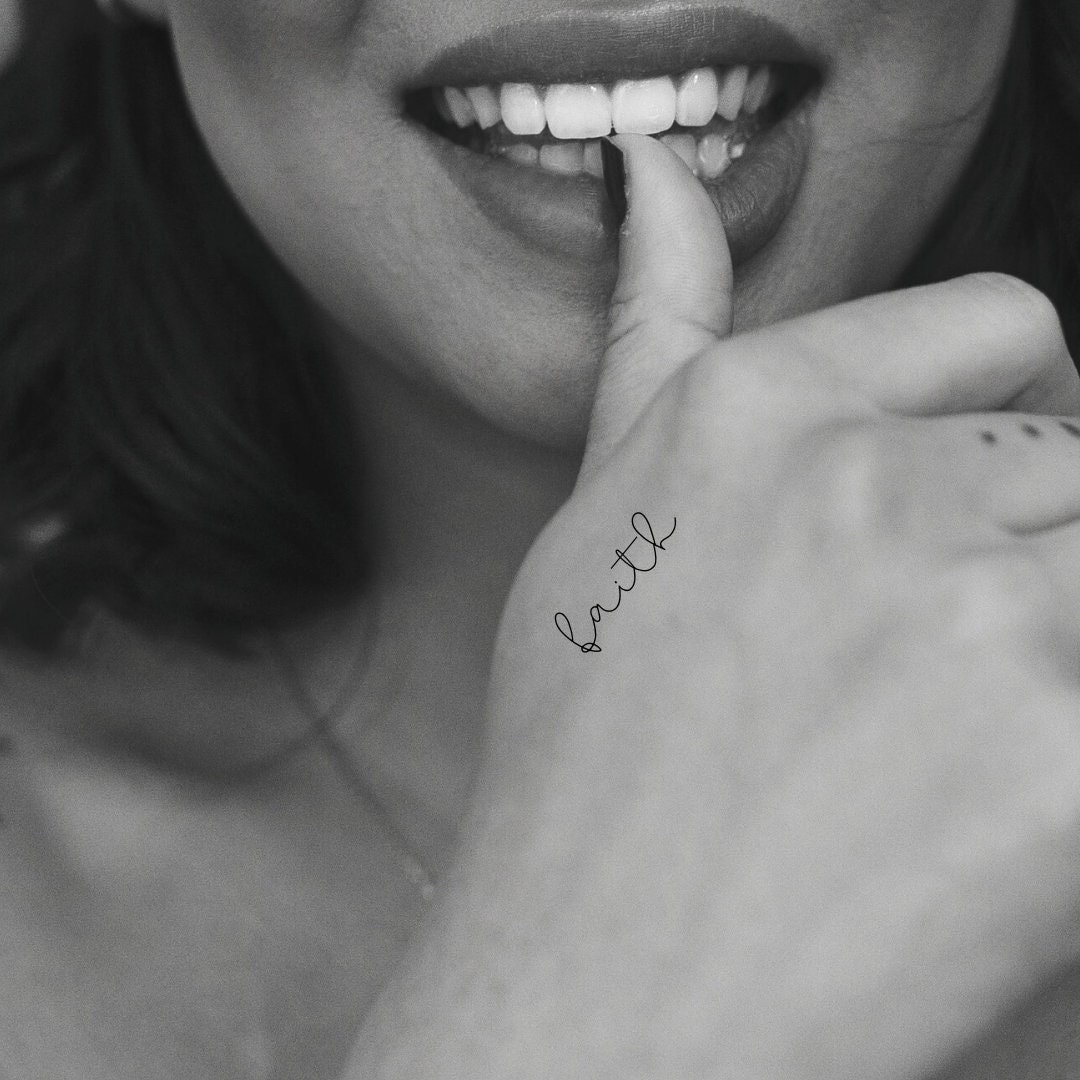 Faith Temporary Tattoo Christian Tattoo Minimalist Tattoo Etsy