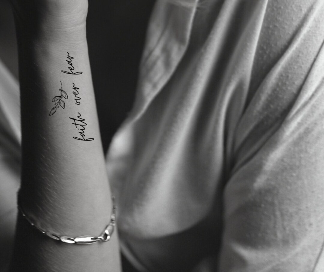 Faith Over Fear Temporary Tattoo Christian Tattoo Faith - Etsy Sweden