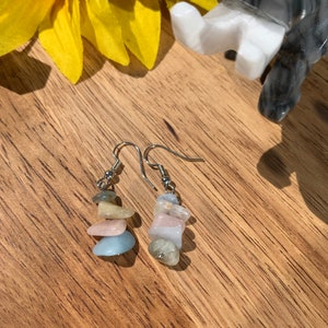 morganite chip earrings