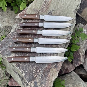 Handmade Steak knives sets 
BBQ STEAKS KNIFE
cutlery gift set,steaks knives forks,kitchen dining,steak knives,steak blades,table knives,
steak eaters,vintage steaks,cutlery and knives,Christmas gift,Full Tang knife,
Utility Knives,Thanksgiving Gift