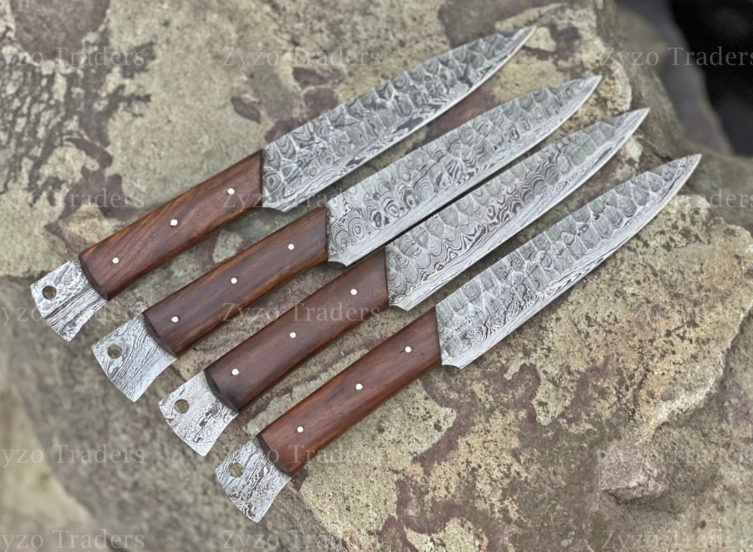 Steak Knives Custom Handmade Steak Knives Set ,handmade Damascus Steak