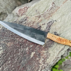 Handcrafted Full Tang Chef Knife Birthday Gift Groomsmen Gift Anniversary Wedding Personalized Gift for Men Kitchen Knife
