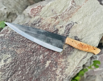 HANDMADE CHEF KNIFE / Kitchen Chef Knife / Hand Forged Full Tang Chef Knives / Birthday Gift Him Her / Groomsmen Gifts / Mothers Day Gifts