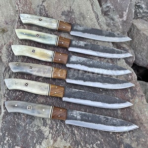 Personalized Handmade Custom 6 Pieces Steak Knife Set BBQ Grilling Cutlery