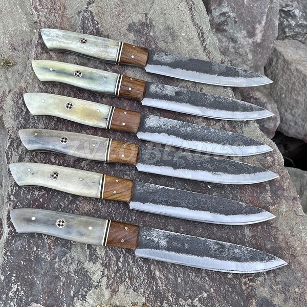 Steak Knives set 6 Pcs Custom Steak Knives BBQ Grilling knives Birthday Gifts Anniversary Gifts Mothers Day Gifts Father Day Gift