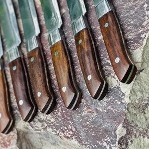 Handmade Steak knives sets 
BBQ STEAKS KNIFE
cutlery gift set,steaks knives forks,kitchen dining,steak knives,steak blades,table knives,
steak eaters,vintage steaks,cutlery and knives,Christmas gift,Full Tang knife,
Utility Knives,Thanksgiving Gift