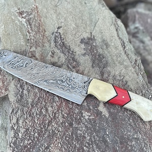 Damascus Steel Custom Chef Knife Fully Hand Forged - Bone Handle