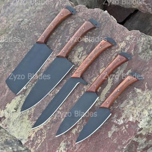 5 Pcs Custom Handmade Chef Knives Set - Sharp edged