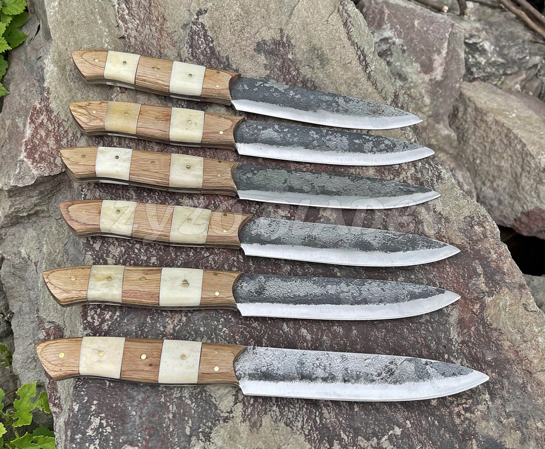Steak Knife Set Custom Steak Knives Handmade Steak Knives , Bbq Grill