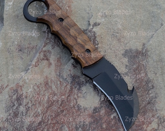 Custom Hunting Knife: Engraved Outdoor Knife with Leather Sheath