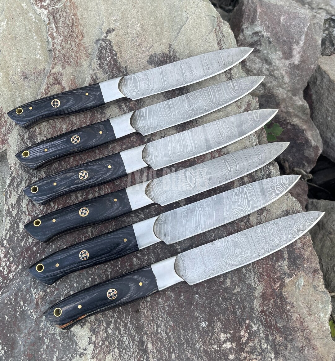 STEAK KNIFE SET 6 Pcs Handmade Steak Knives Bbq Steak Knives Birthday