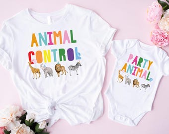 Party Animal, Animal Control, Matching Wild Animal Party Shirt, Cute Kids Birthday Party Shirts,Party Animal Shirt,Zoo Animals Birthday