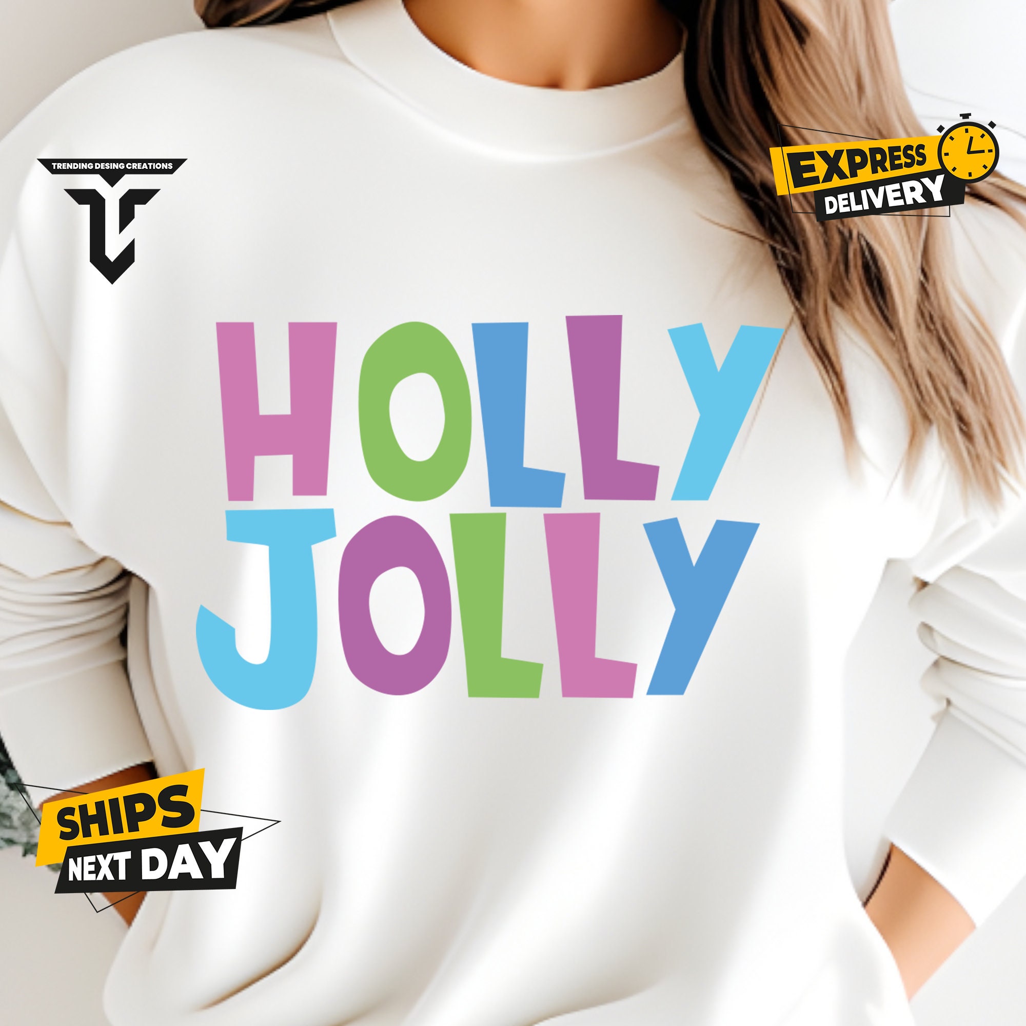 Holly jolly online bleached sweatshirt