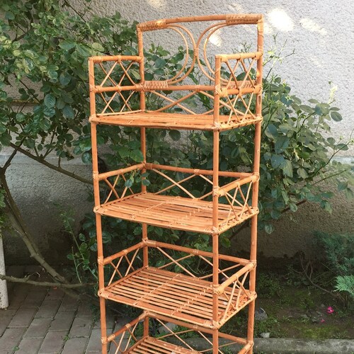 Book Shelf Wicker Bookcase Wicker Bookshelf Outdoor Etsy