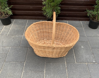 wicker easter basket, wicker picnic basket, gathering basket, harvest basket, bag rattan, market basket, fruits basket, woven market basket