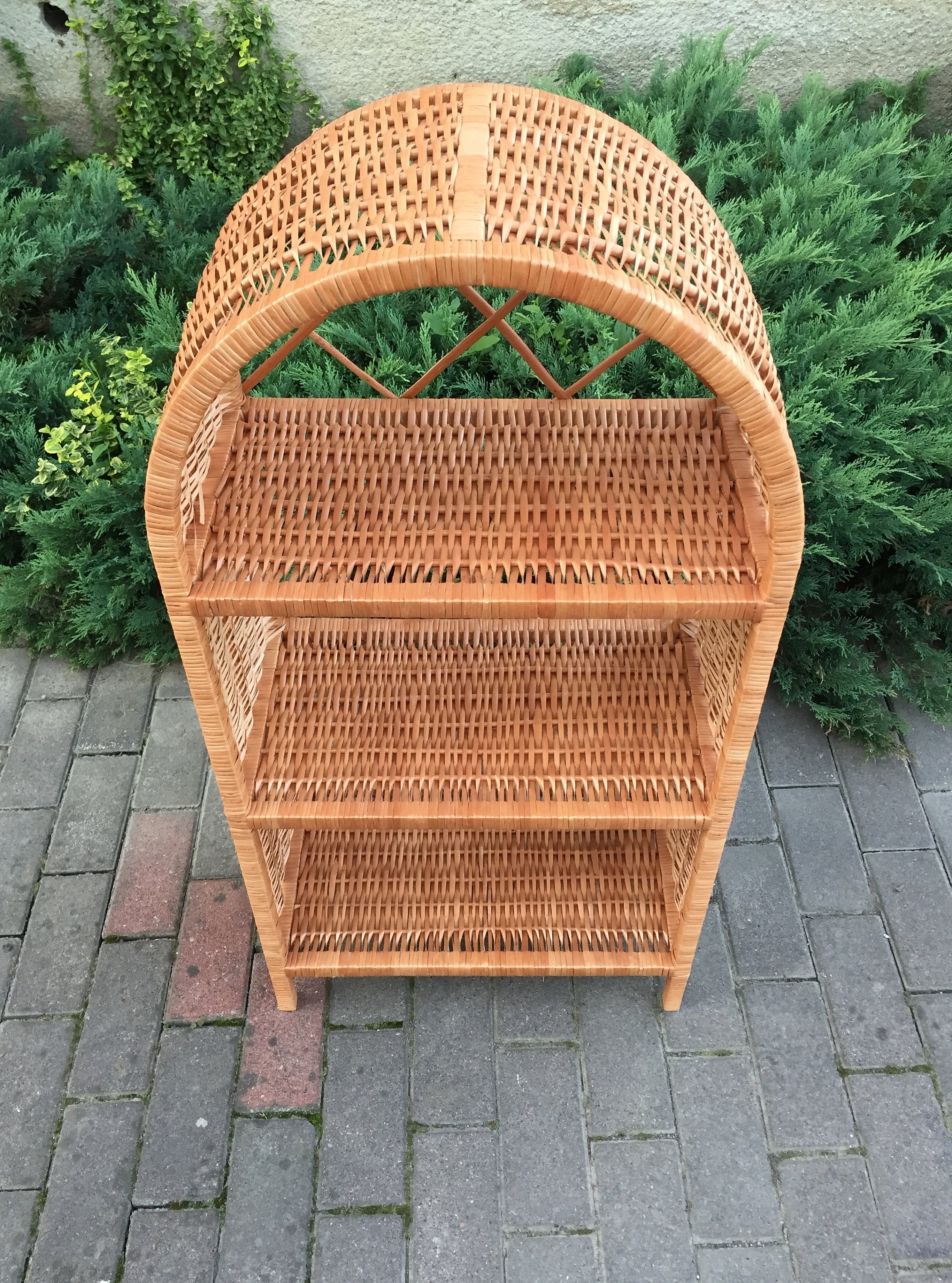 Tiered Plant Stand, Wicker Wall Shelf, Wicker Plant Stand, Wicker