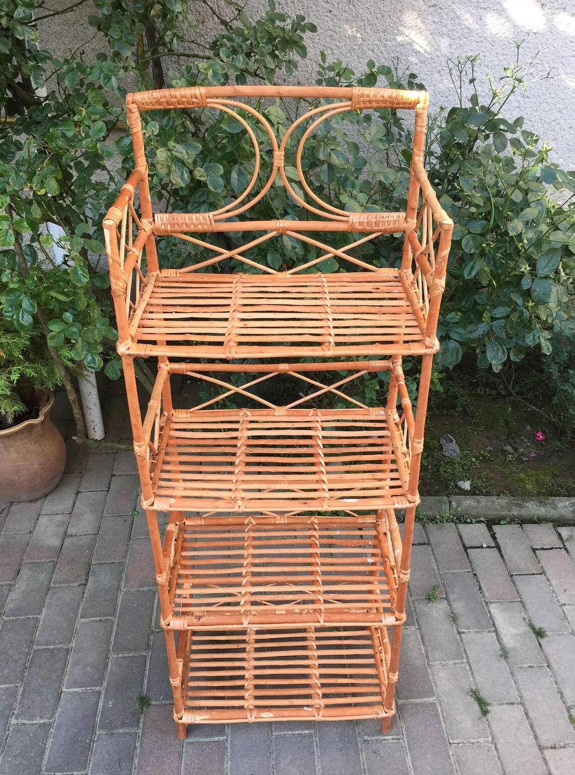 Book Shelf Wicker Bookcase Wicker Bookshelf Outdoor Etsy