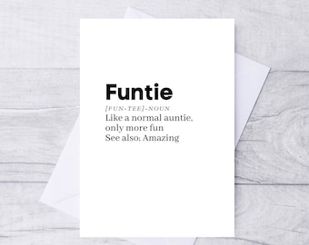 Zabawna kartka urodzinowa „Funtie” – kartka z recyklingu dla cioci