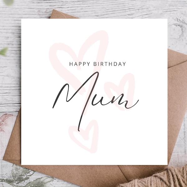 Birthday Card for Mum / Card for Mum / Card for Mother / Eco Friendly / Birthday Card Mum /