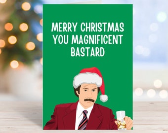 Funny Christmas Card #5 / Eco Friendly Christmas Card / Anchorman Christmas Card / Plastic Free / Christmas Card for Her/Him /Ron Burgundy