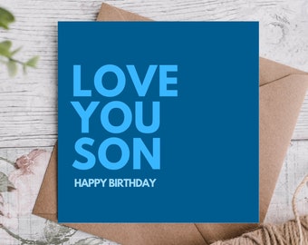 Son Birthday Card, Premium 350gsm with Kraft Envelope