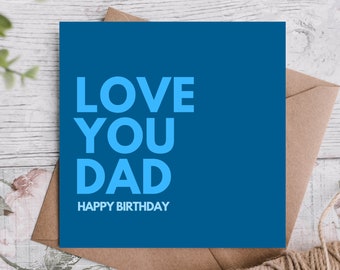 Dad Birthday Card / Happy Birthday Card / Card for him / Kraft Envelope / Greeting Card /