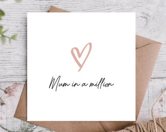 Mothers day Card / Card for Mum / Card for Mother / Happy Mothers day Card / Cute Mothers Day Card /